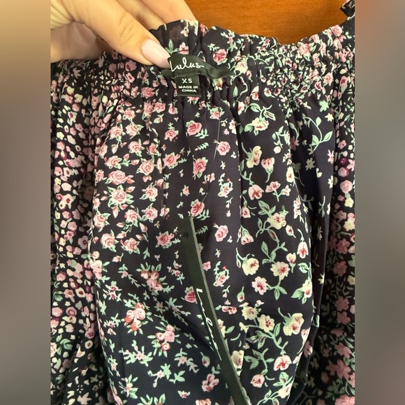 Lulus Neva Navy Blue Floral Print Off-the-Shoulder Maxi Dress - Picture 6 of 8